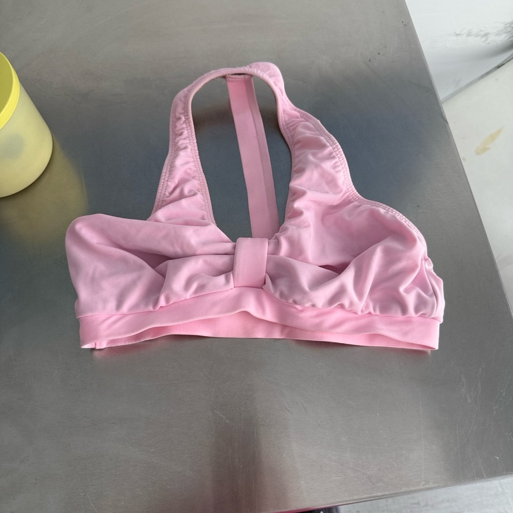 Pink Halter sports bra